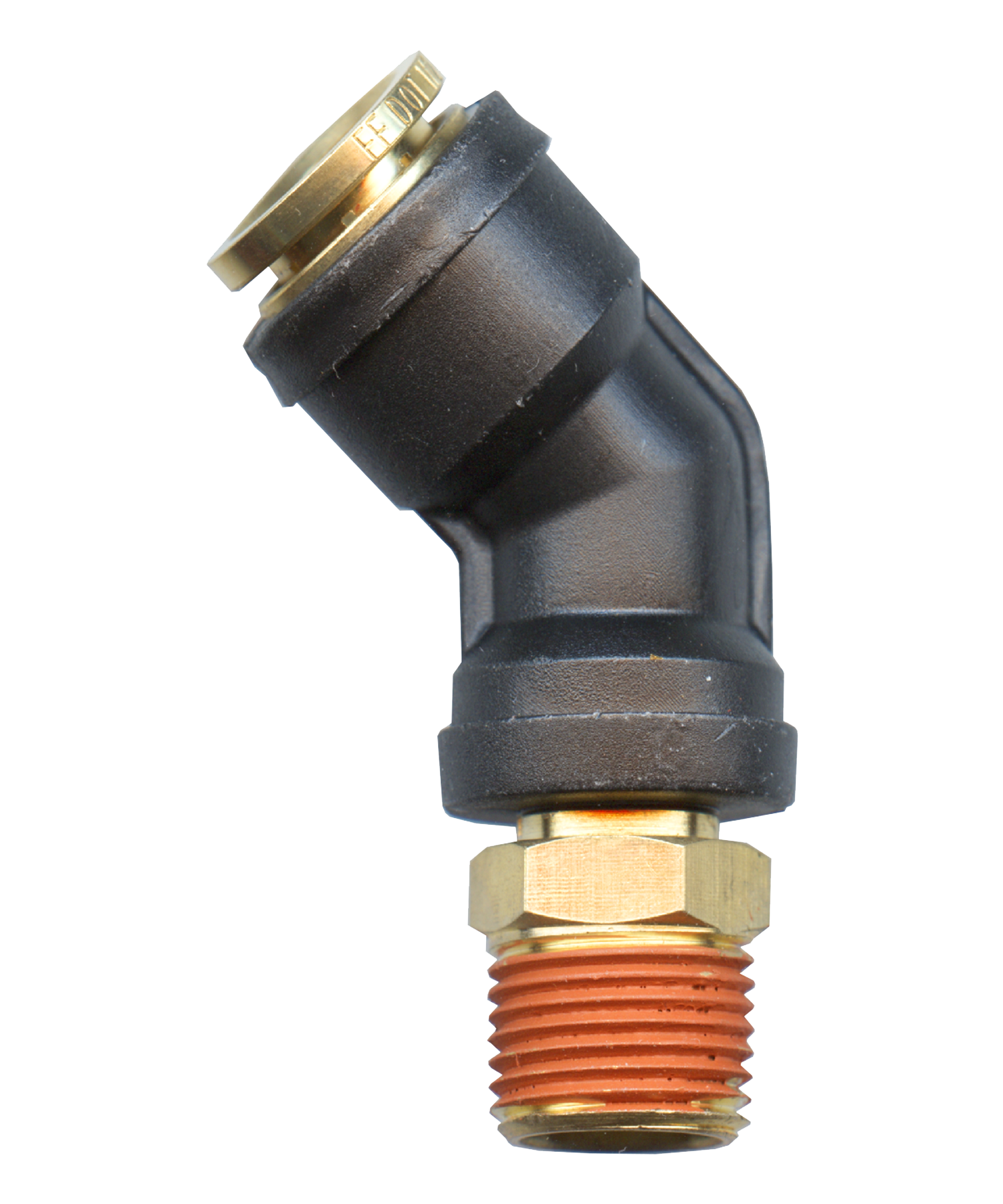 COMPOSITE SWIVEL 45 ELBOW 3/4T X 3/8P DOT