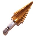 STEP DRILL BIT 1/2 SHANK 1/4-1-3/8 UNIBIT5  10HOLES X8THS