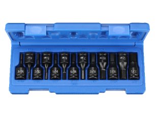 13-PIECE 3/8 IN. DRIVE SAE AND METRIC HEX IMPACT SOCKET SET
