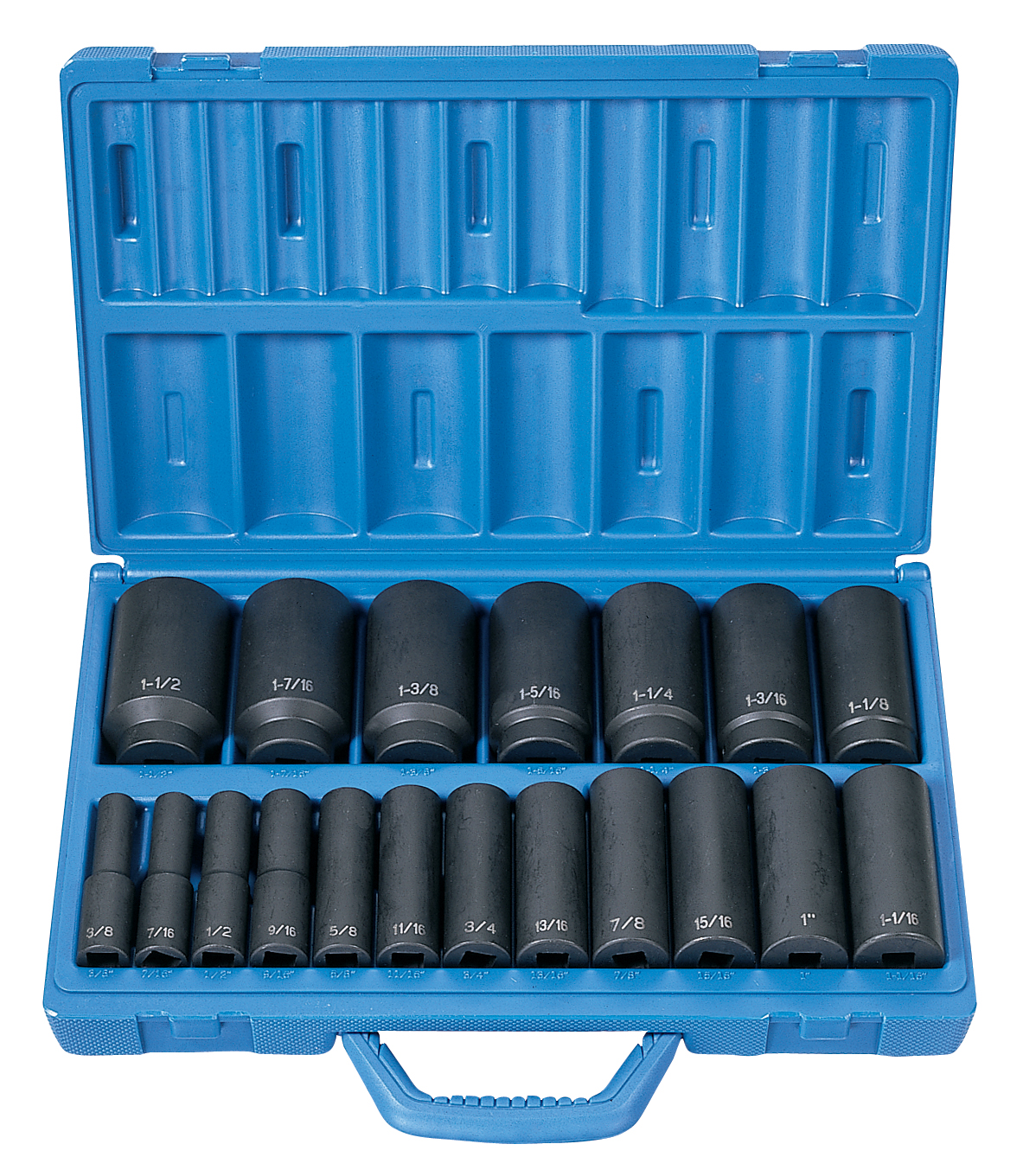 1/2" DRIVE 19 PC. DEEP LENGTH FRACTIONAL MASTER SET
