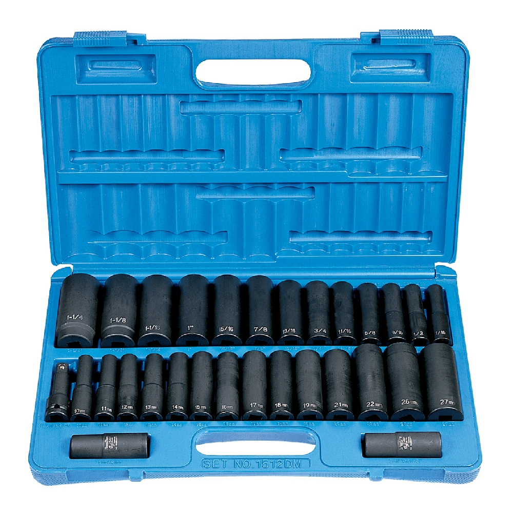30-PIECE 1/2 IN. DRIVE SAE/METRIC DEEP SOCKET SET