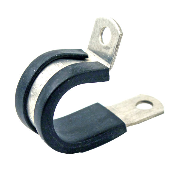 CLIP, SELF SEATING CLAMPS 1X1-1/2 BOLT SZ 9/16,  NEOPRENE INSULATED