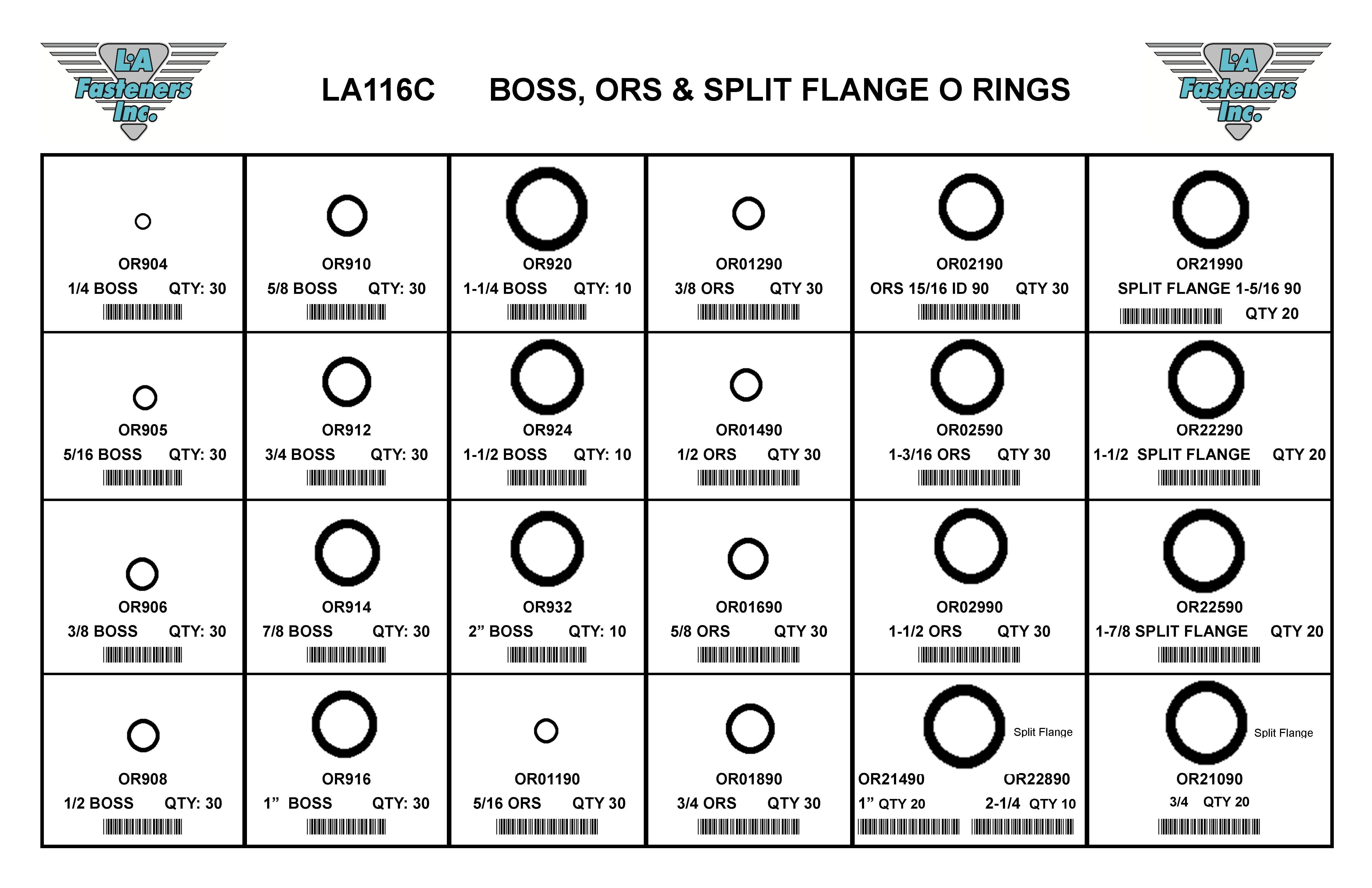 ASSORTMENTS-BOSS, ORS &amp; SPLIT FLANGE O RINGS