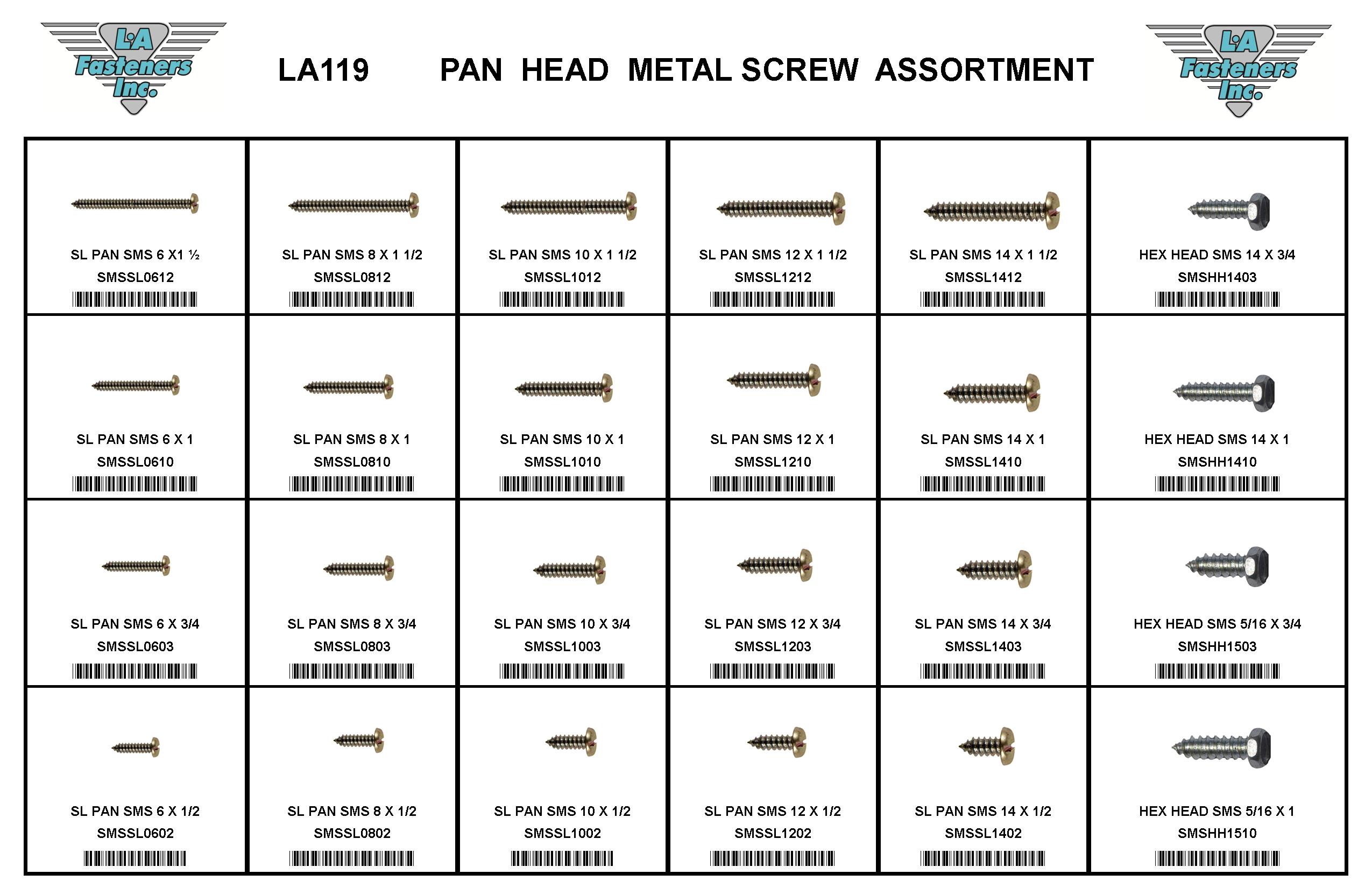 ASSORTMENT SL SHEET METAL SCR