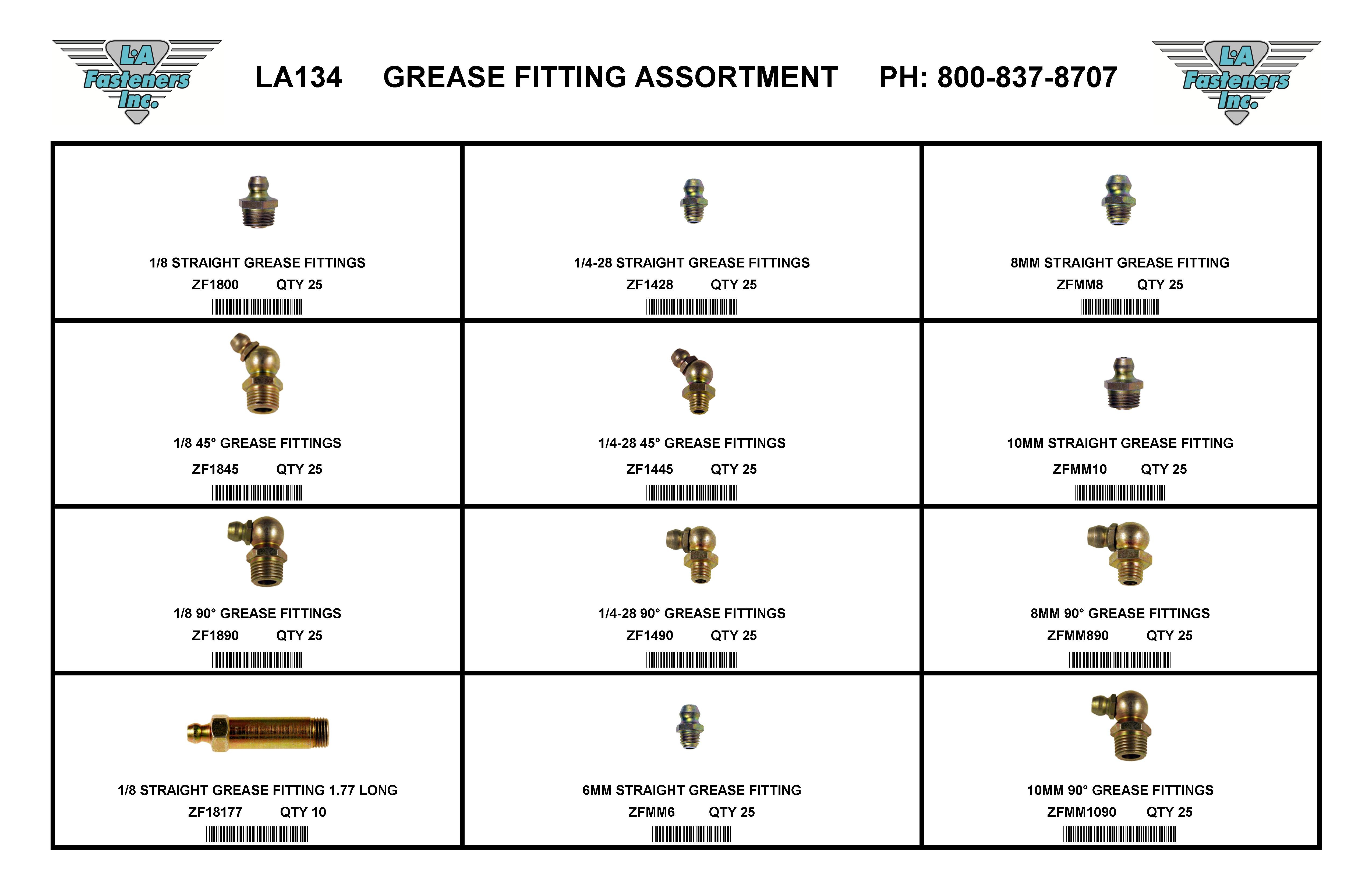 ASSORTMENT GREASE FITT