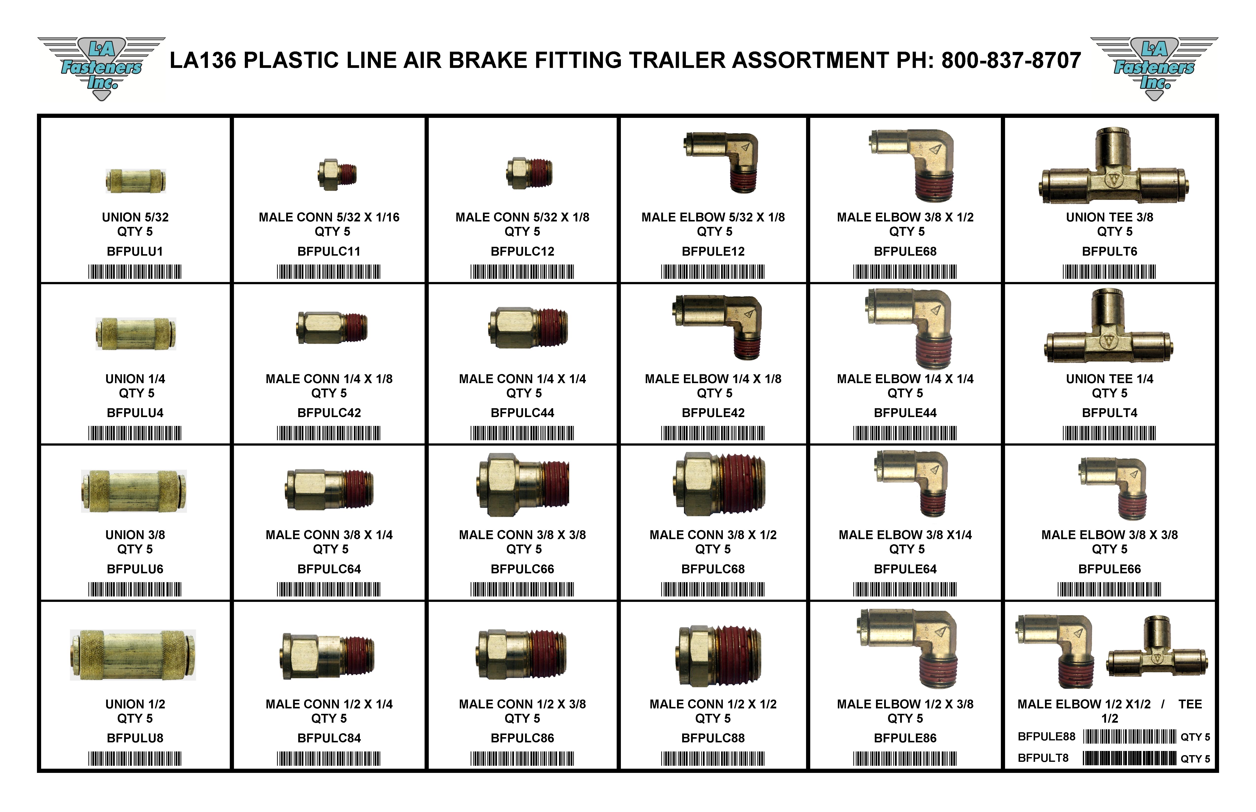 ASSORTMENTS-ALKON PUSHLOCK FITTINGS TRACTOR &amp; TRAILER