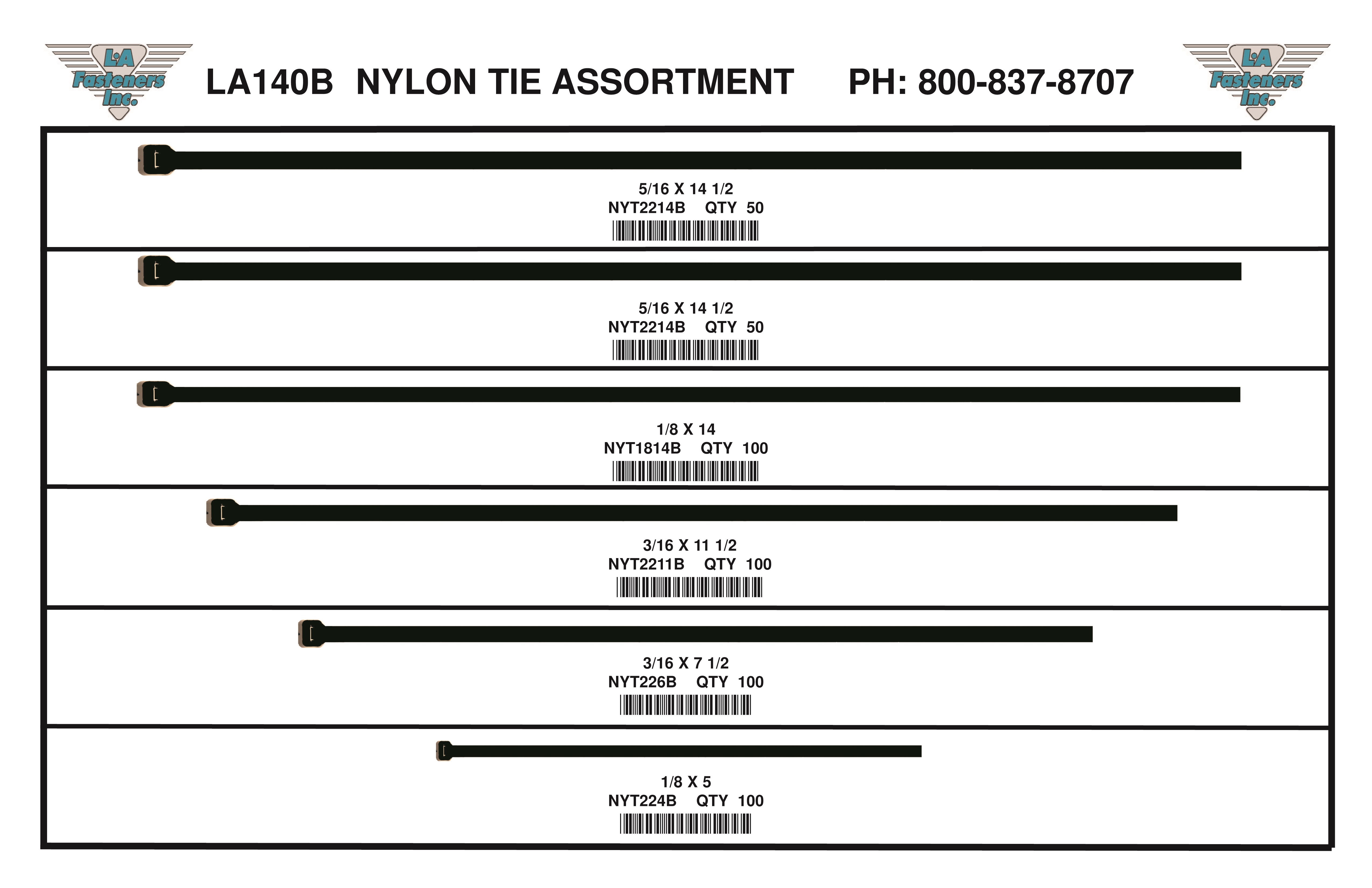ASSORTMENTS-NYLON TIE STRAP BLACK
