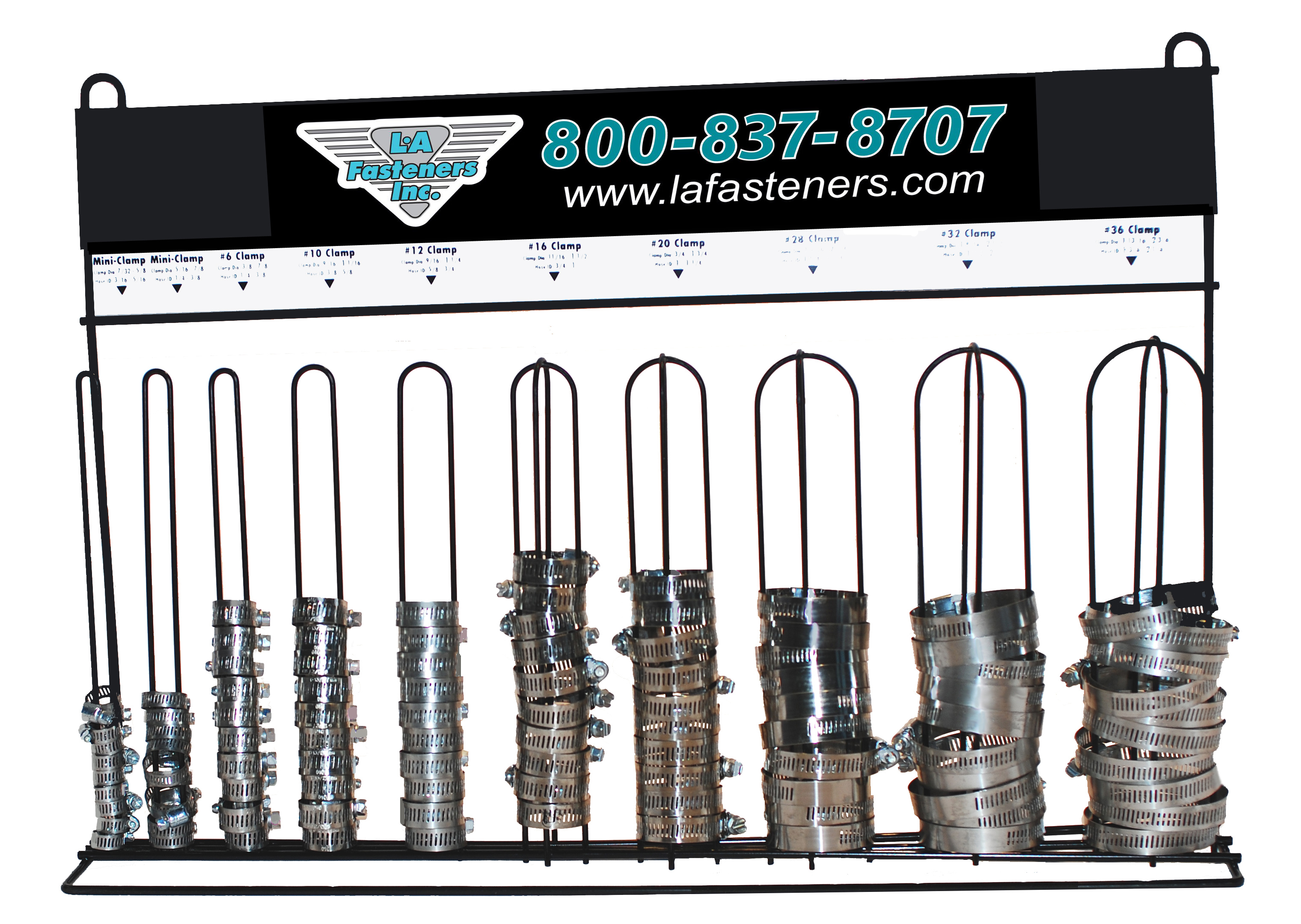 ASSORTMENT HOSE CLAMP W/ RACK
