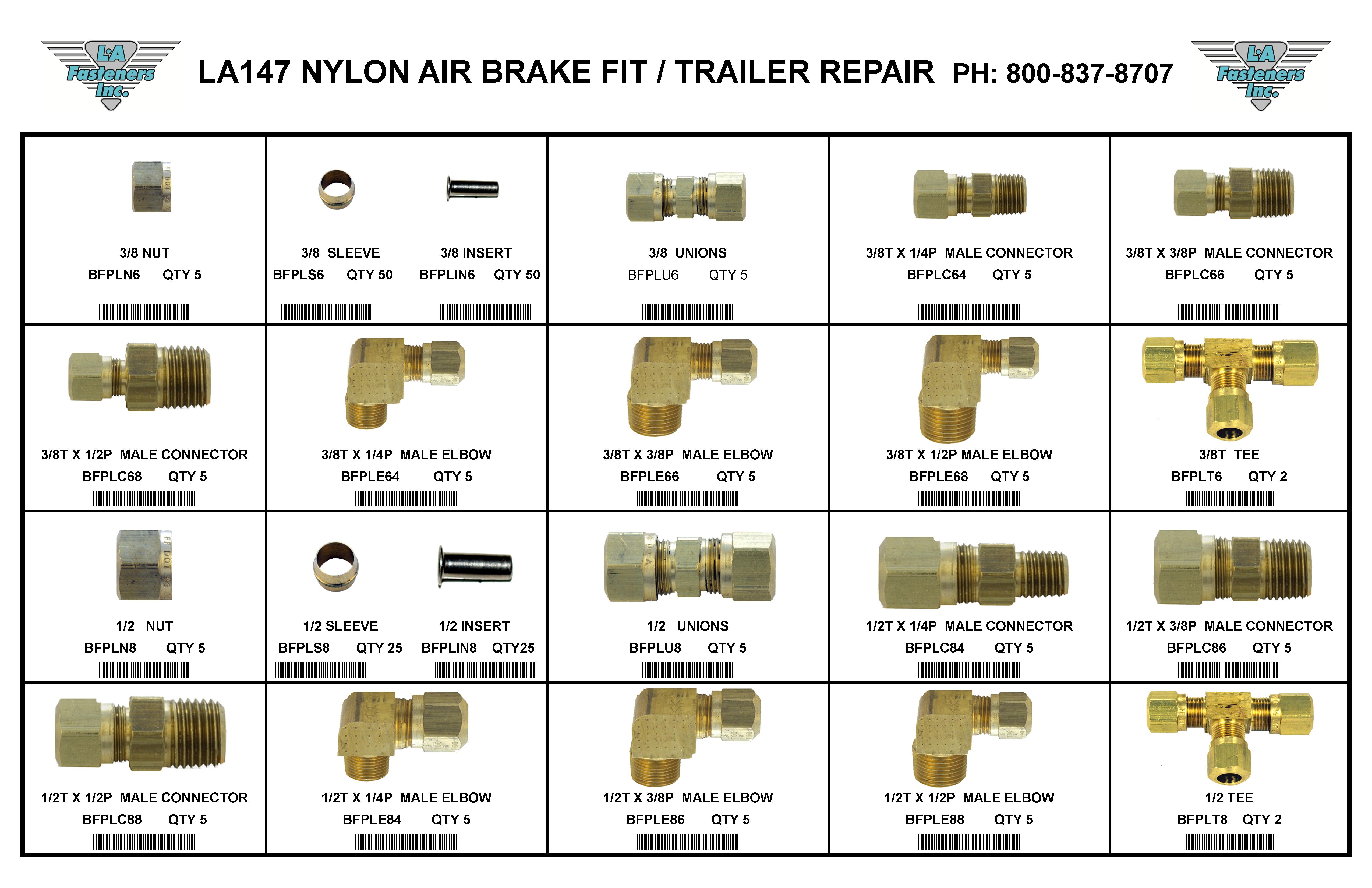 ASSORTMENTS-PLASTIC LINE FOR TRAILER REPAIR