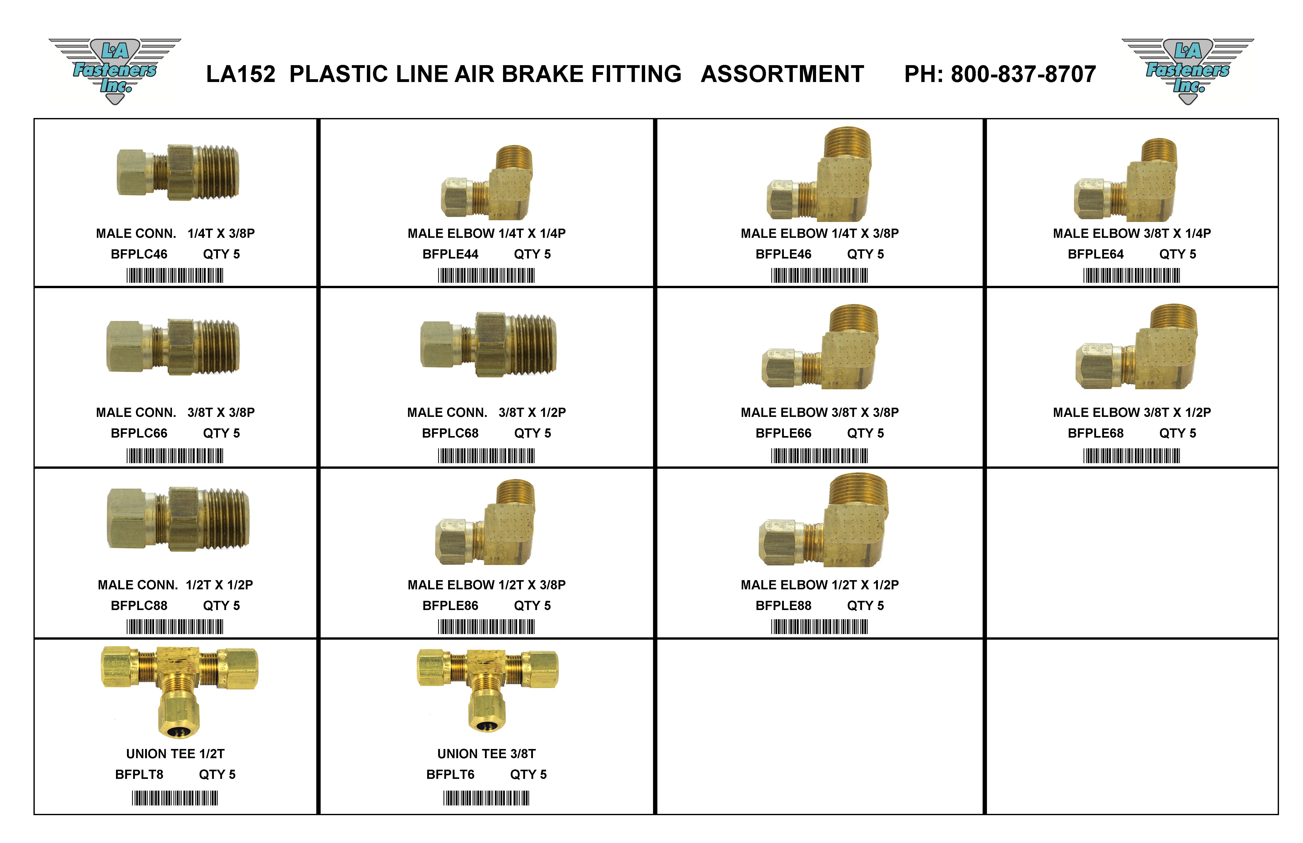 ASSORTMENTS-PLASTIC LINE FITTINGS ADDITIONAL SIZE 1/4-1/2
