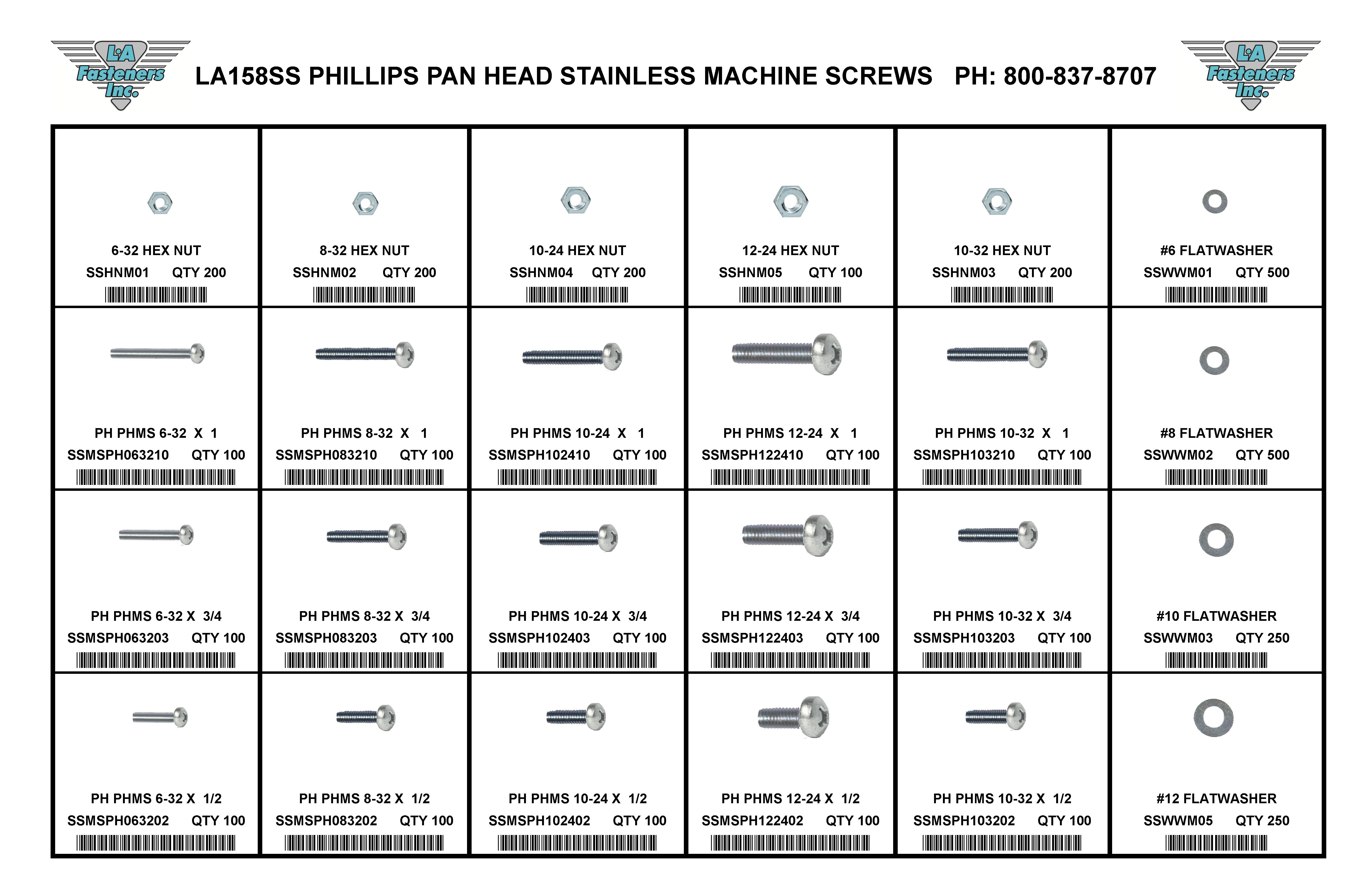 STAINLESS STEEL ASSORTMENT PHILLIPS PAN HD MS