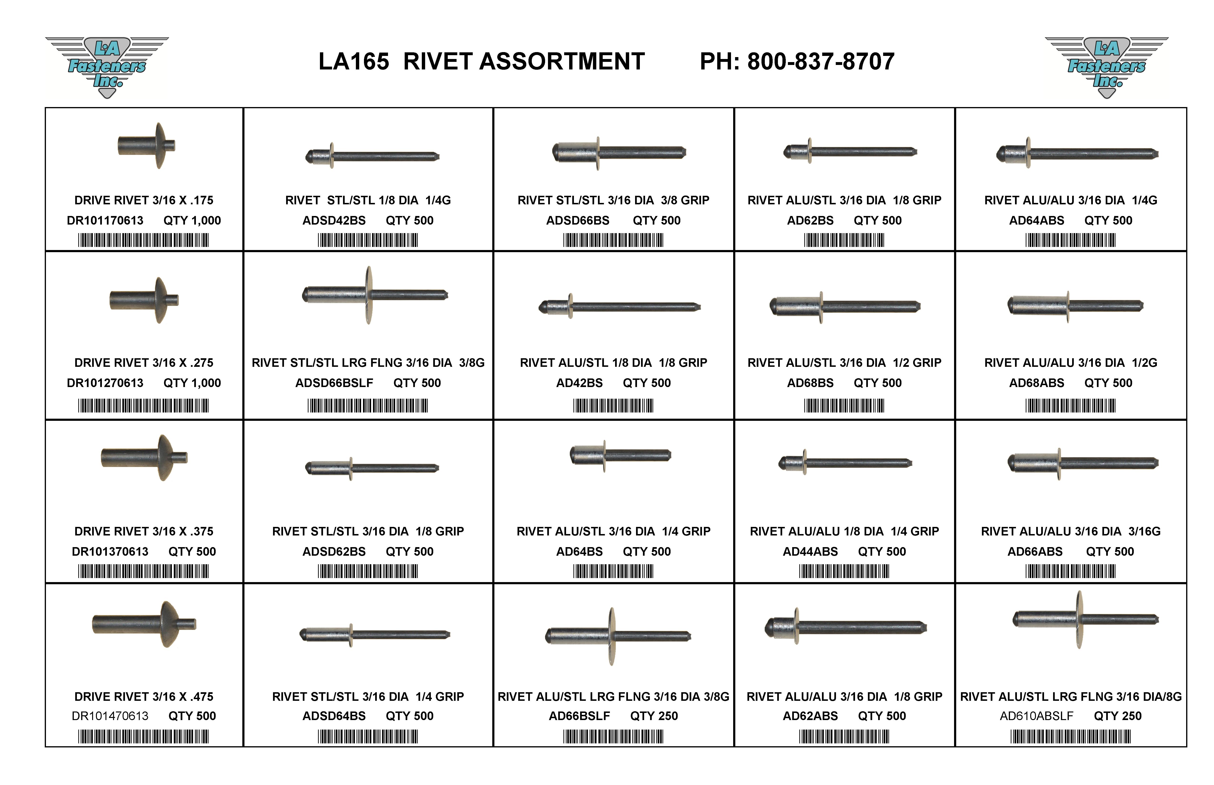 ASSORTMENT POP AND  DRIVE RIVET