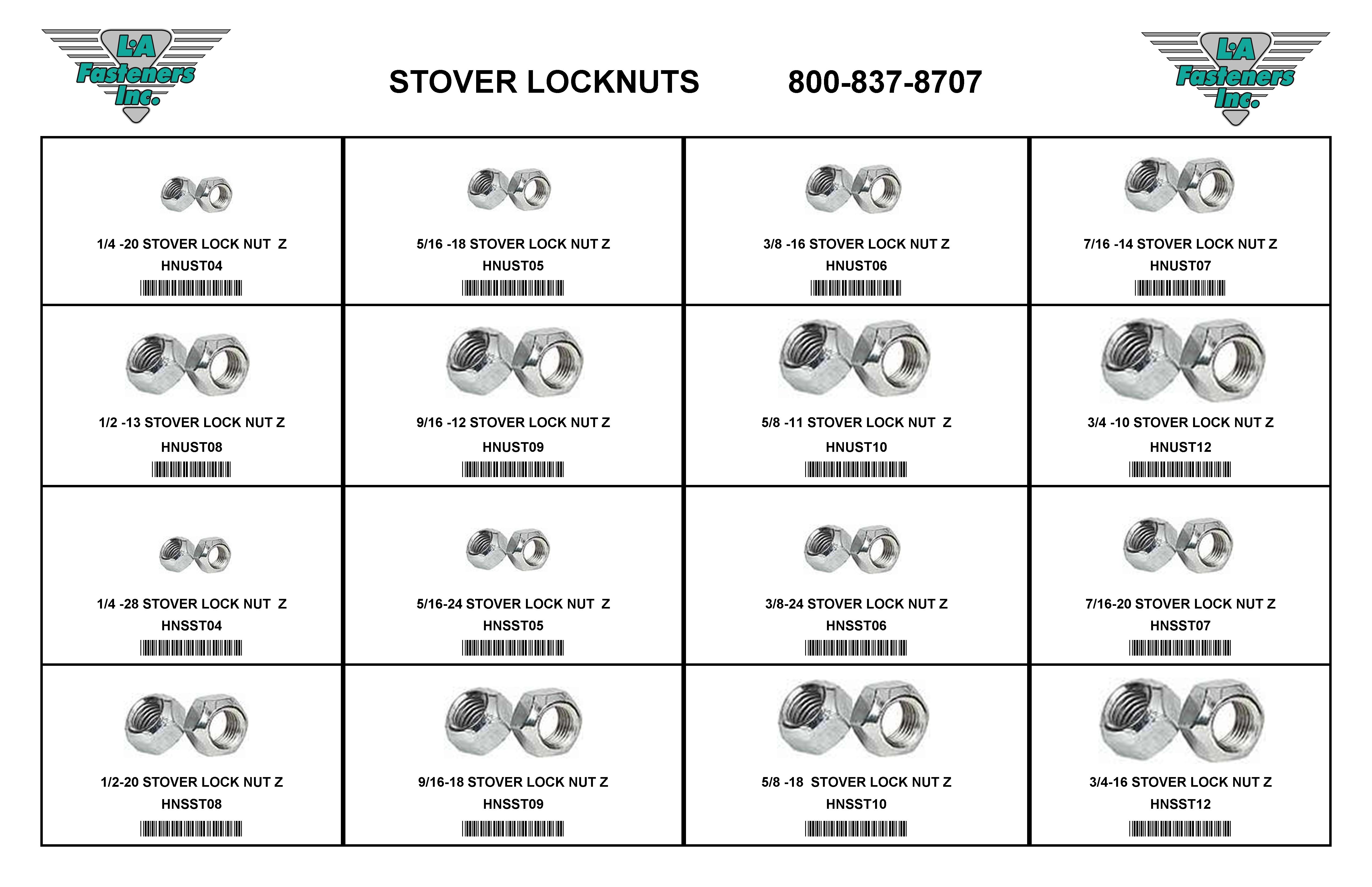 STOVER LOCKNUT TRAY ASSORTMENT SAE/USS