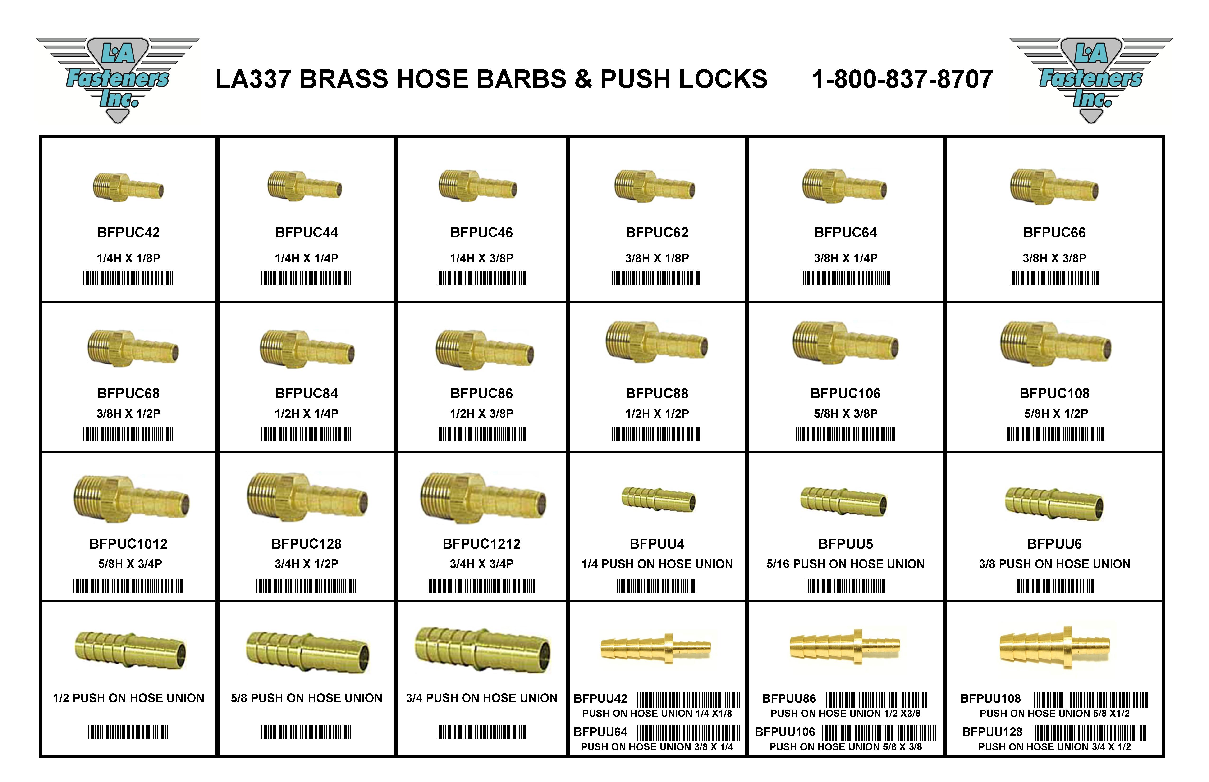 ASSORTMENTS-BRASS HOSE BARBS &amp; PUSH LOCKS
