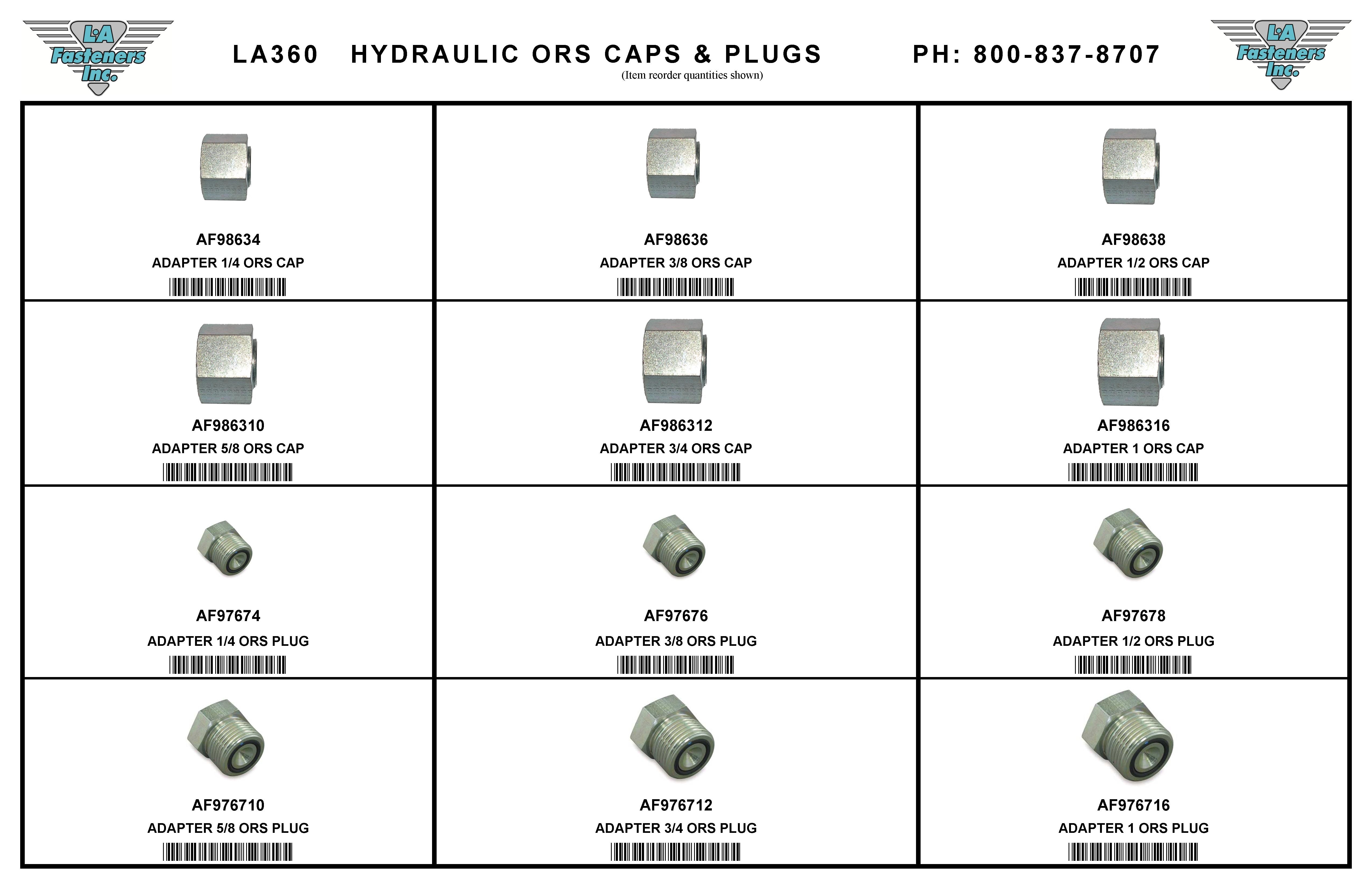 ASSORTMENT ORS CAPS &amp; PLUGS