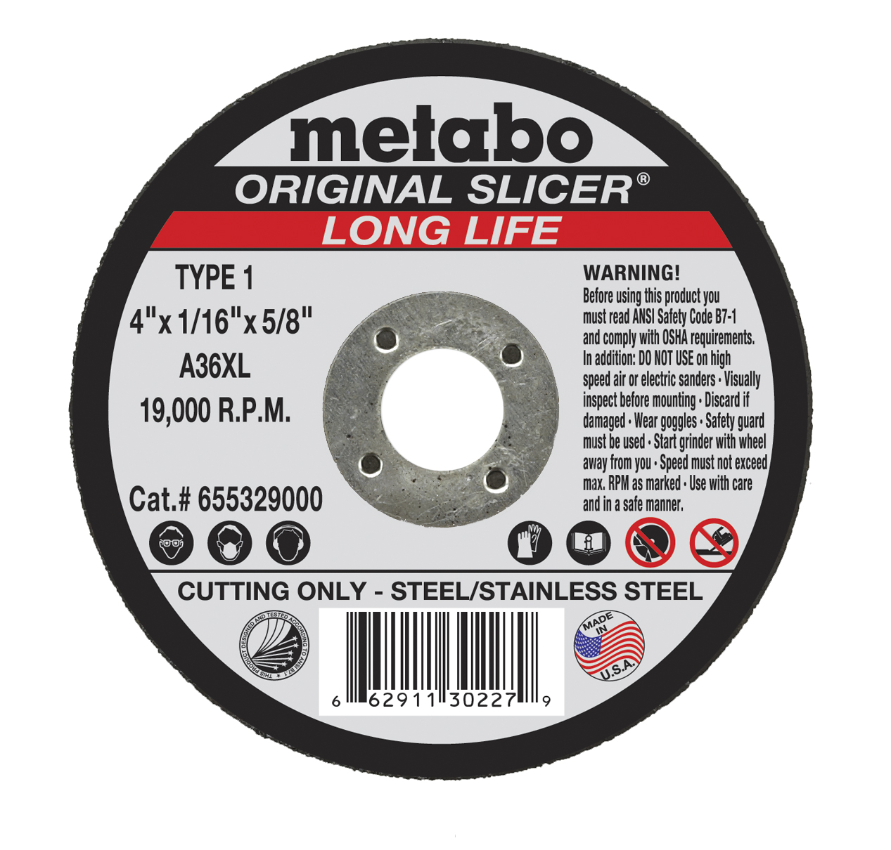CUT OFF WHEEL 55327 4 X 1/16 X 3/8