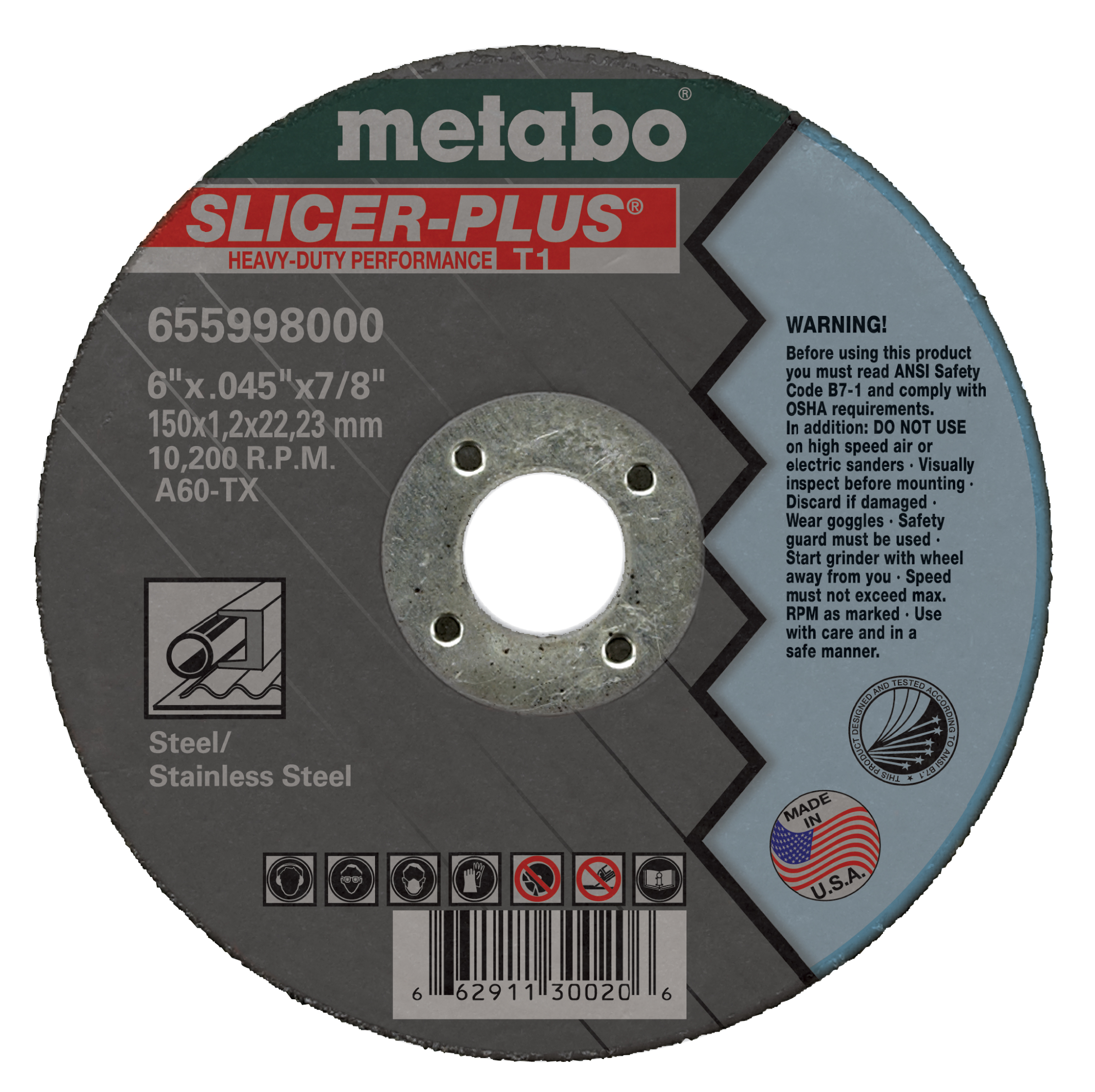 CUT OFF WHEEL 6X.045X7/8 - SLICER PLUS