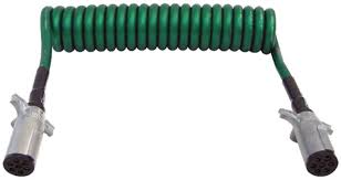 COILED GREEN POWER CORD 15" - ABS
