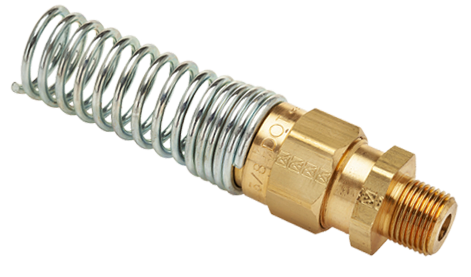3/8X1/4P BRASS FITTINGS DOT - AIR HOSE MALE CONNECTOR WITH SPRING, NUT &amp; SLEEVE