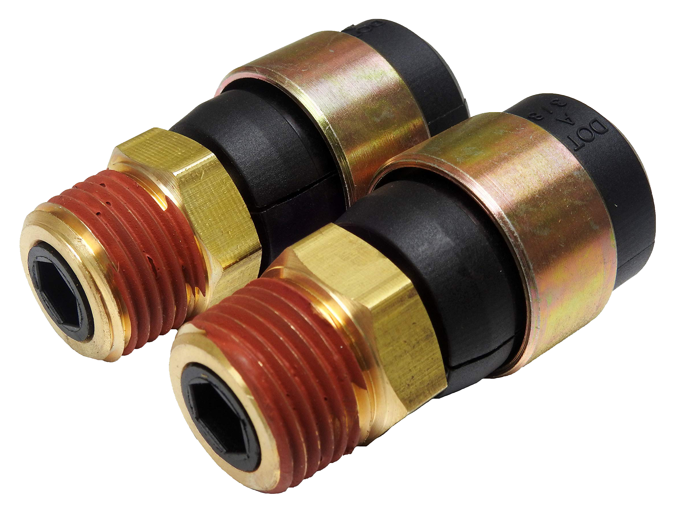 3/8H X 3/8P BRASS FITTINGS - AIR BRAKE QUICK ASSEMBLY SET - 2 PIECE KIT