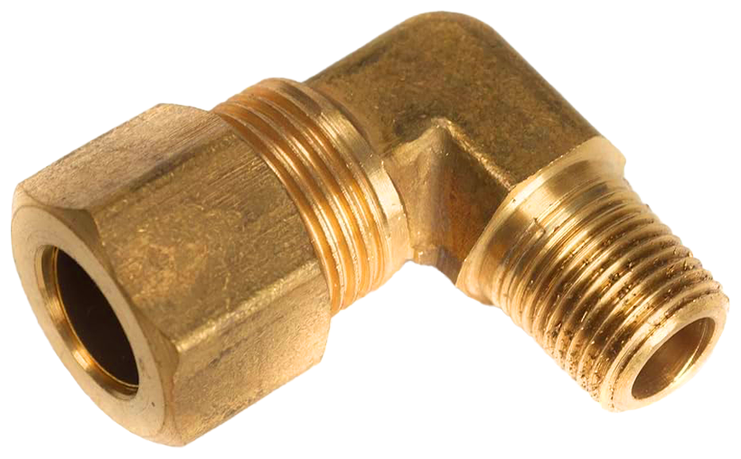 3/8X1/4 BRASS FITTINGS DOT - 90 DEGREE MALE ELBOW - NO APPLIED SEALANT