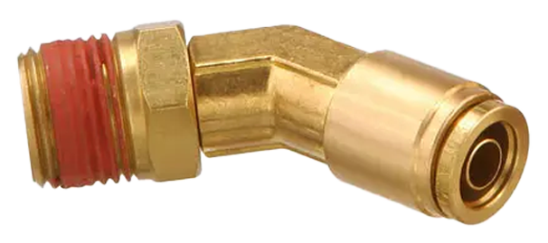 5/8X1/2 BRASS PUSHLOK DOT - 45 DEGREE SWIVEL